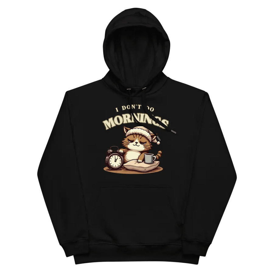 Sleepy Cat Morning Mug Premium Eco Hoodie product image (3)