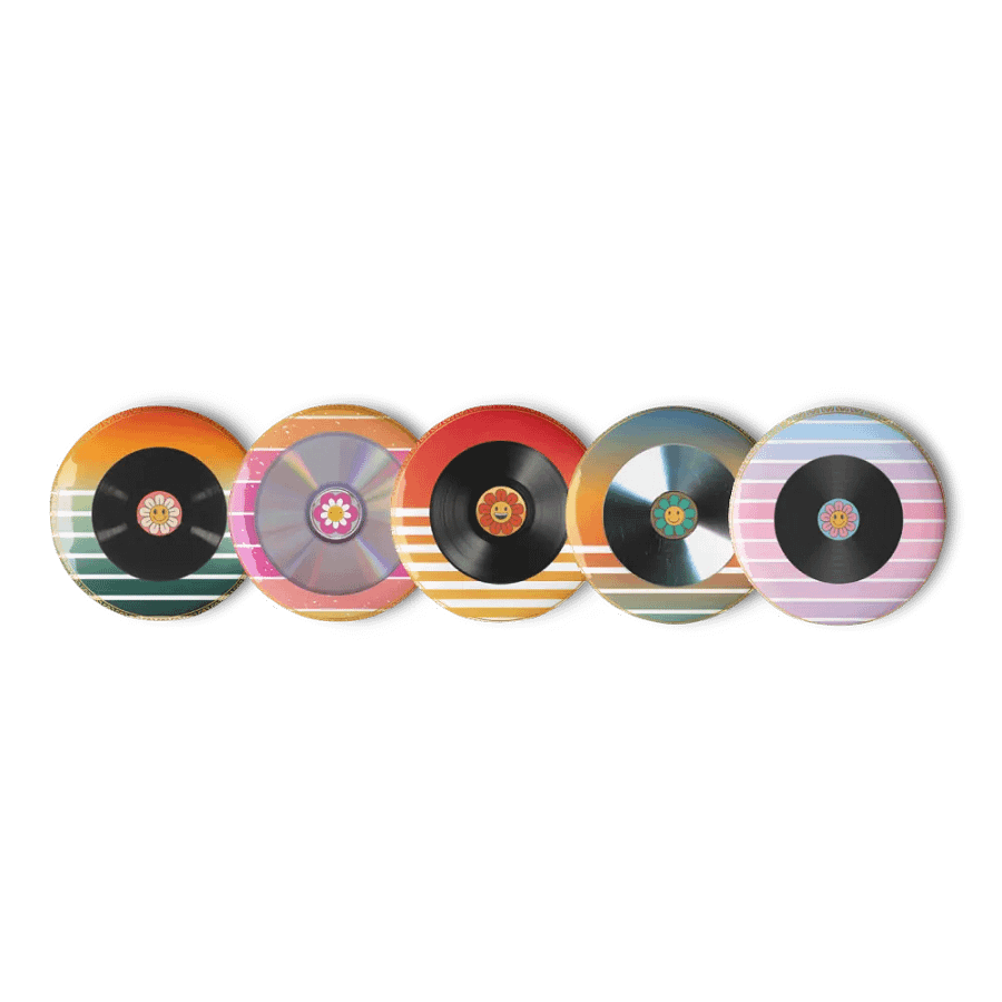 ☀️ "Sunkissed Vinyl Pins" – Radiate Style with Positive Vibes! 🎵 product image (1)