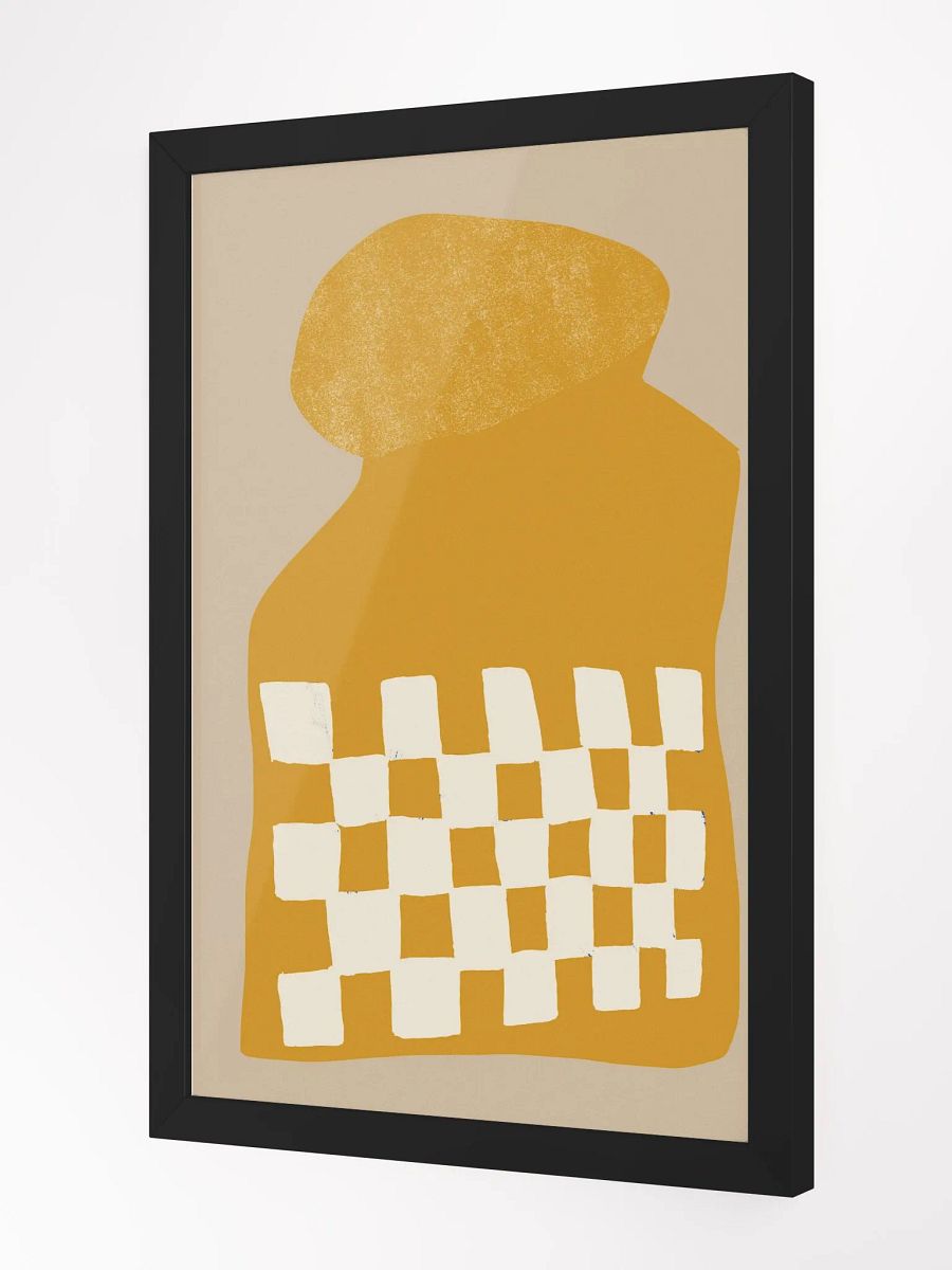 Mustard Abstract Grid Framed Poster | Modern Geometric Wall Art | Warm and Bold Abstract Design for Contemporary Spaces product image (4)