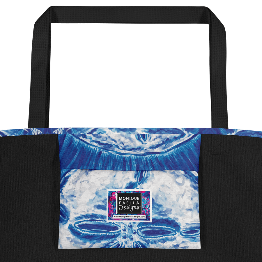 Sand Dollar Tie-Dye | Royal Blue & White Tote Bag | by Monique Faella Designs™ product image (2)