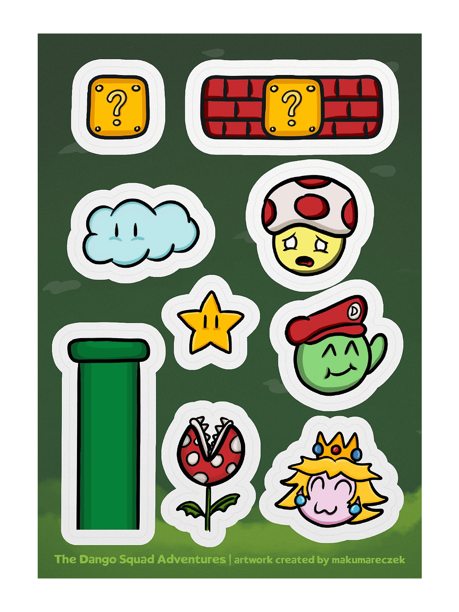 Dango Mario Set - Kiss Cut Sticker Sheet product image (1)