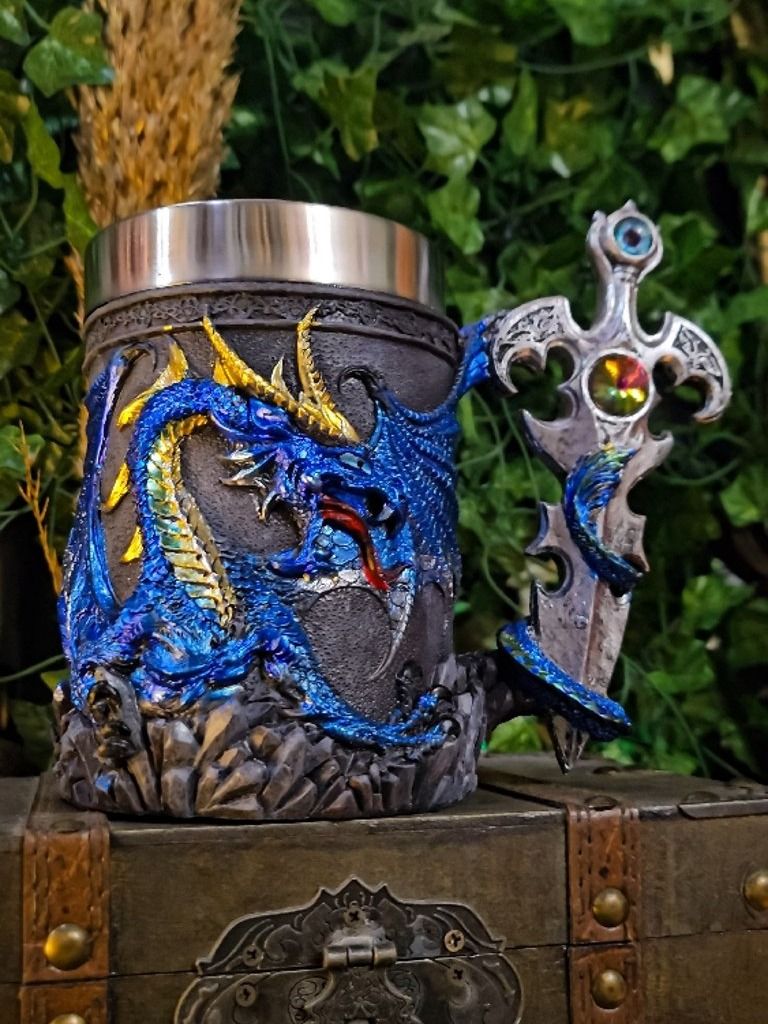 The Armored Kingdom Sapphire Blue Sentinel Dragon Mug product image (2)