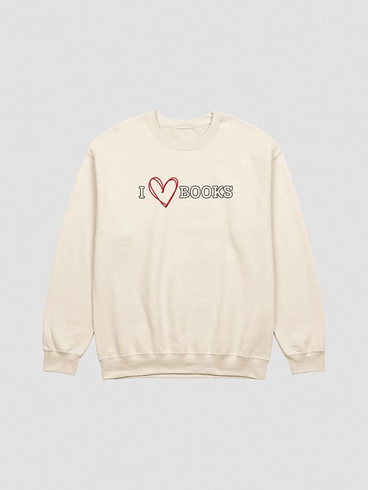 I HEART BOOKS Unisex Embroidered Crewneck Sweatshirt 4 product image (2)