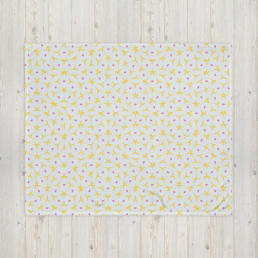 Yellow & Pink Octagonal Diamond Throw Blanket product image (6)