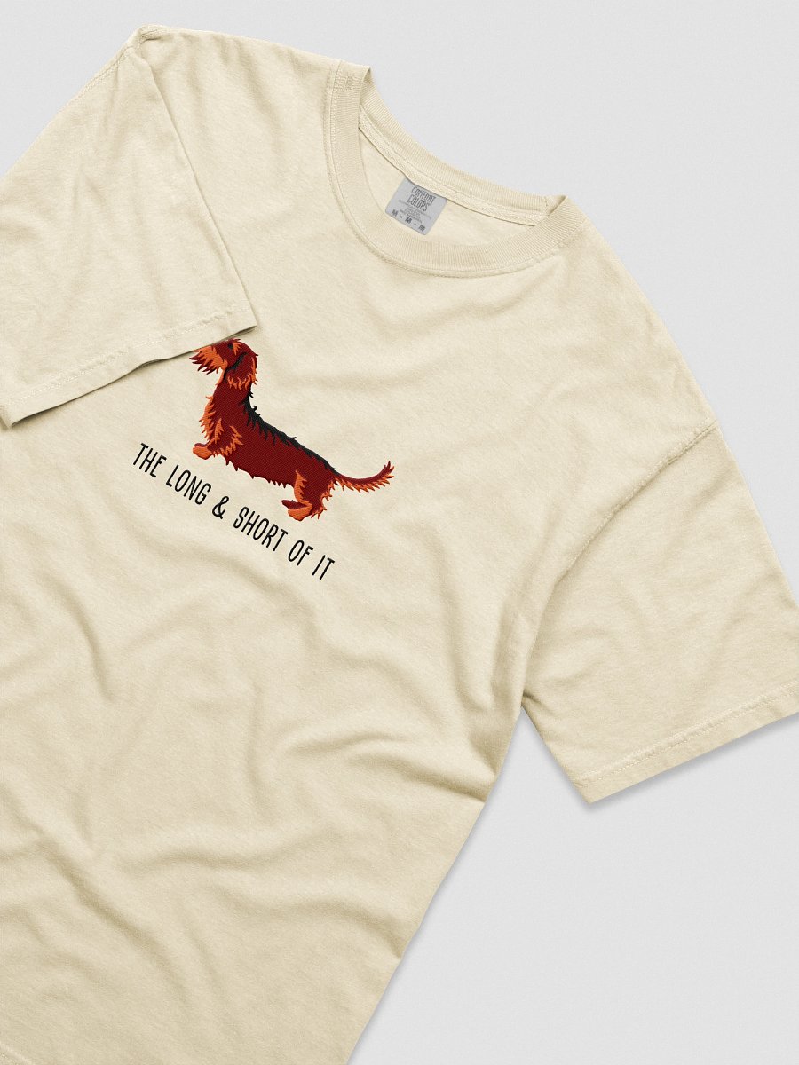 The Long & Short of It T-Shirt(Embroidered) of a Wirehaired Dachshund(Red & Tan) product image (55)