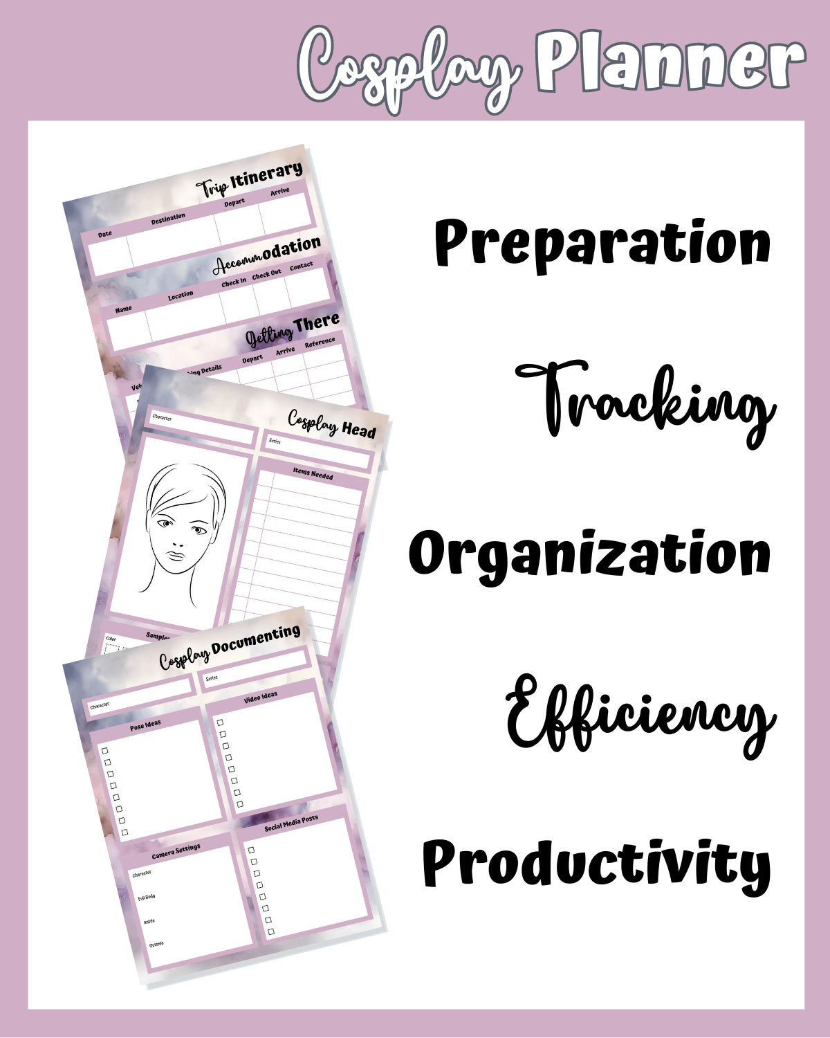 Soft Rose Cosplay Planner Printable product image (4)