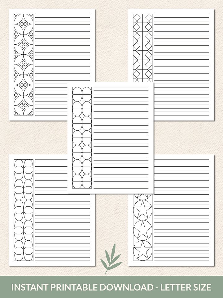 Printable 34-Page Geometric Pattern Coloring Journal product image (2)