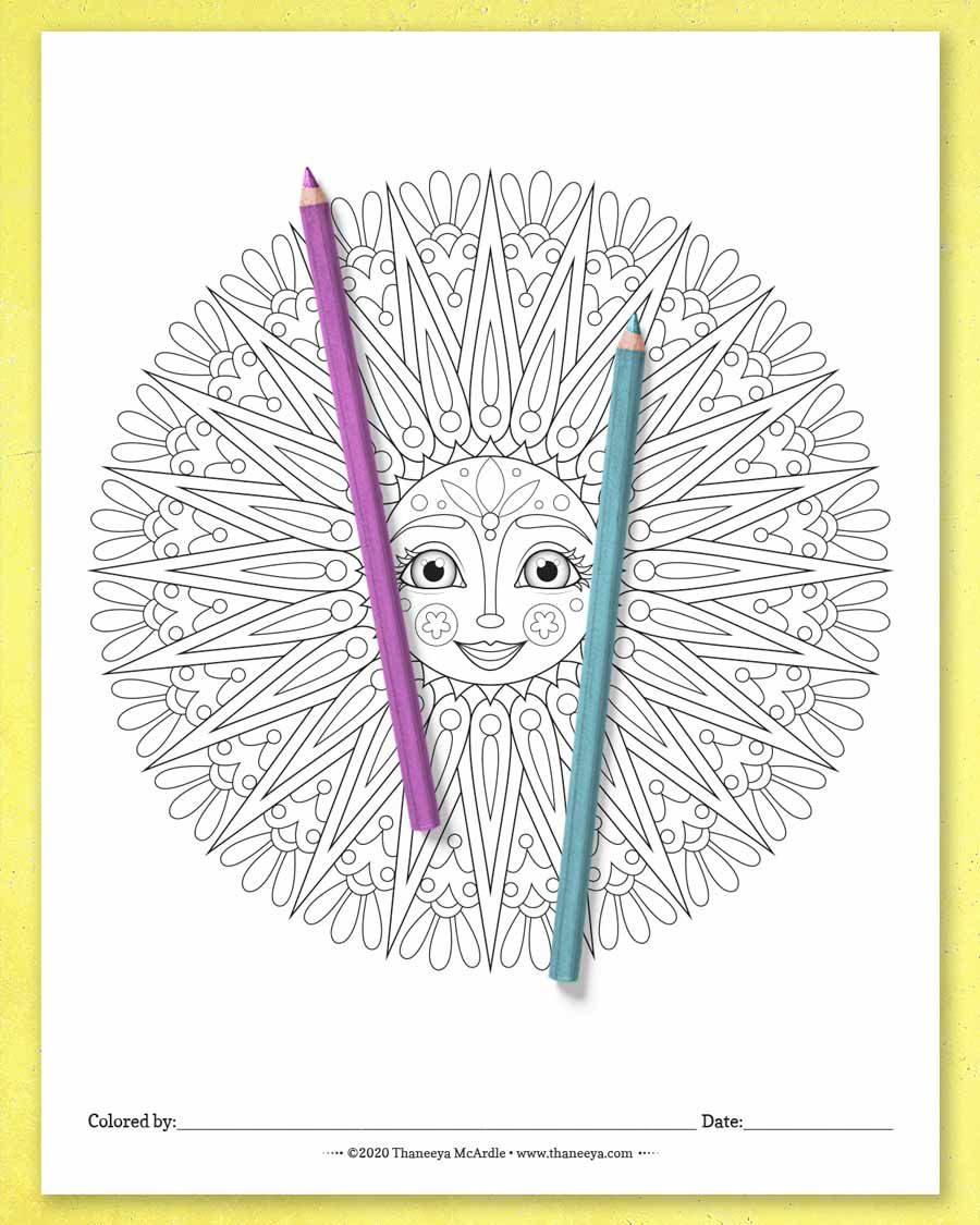 Sun Mandala Coloring Pages product image (3)