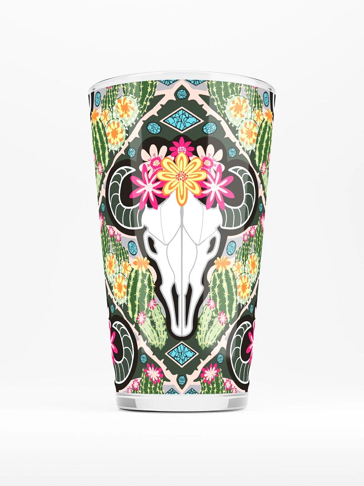 Cacti Cow Shaker Pint Glass | Western Americana Drinkware | Monique Faella Designs™ 🤠🌵🐄 product image (1)