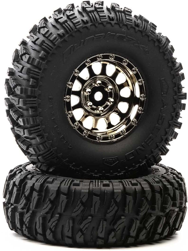 Duratrax 1.9'' Black/Chrome Mounted Tiers product image (1)