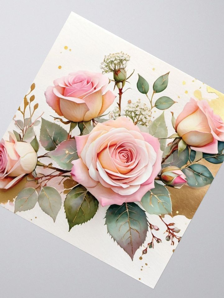 Golden Blush -Roses Vinyl Stickers product image (5)