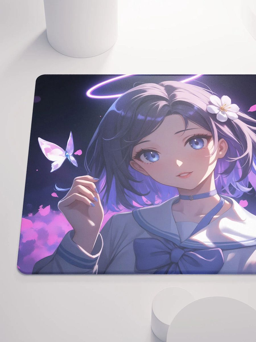 Cute Anime girl with a butterfly gaming mouse pad product image (6)