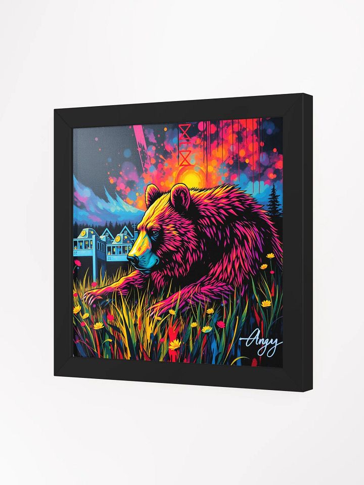 Tripping Bear Vibrant Ayous Wood Framed Matte Poster product image (10)