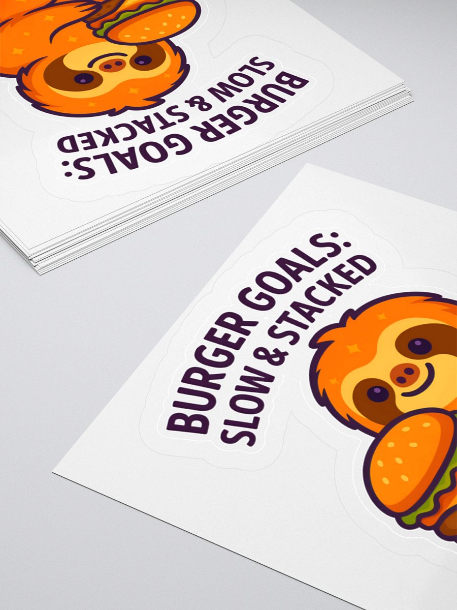 Burger Goals – Funny Sloth Burger 3" Sticker | Sloths Having Snacks Collection product image (4)