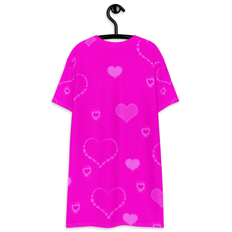 DiesmaHeart Hot Pink Hearts T-Shirt Dress product image (8)