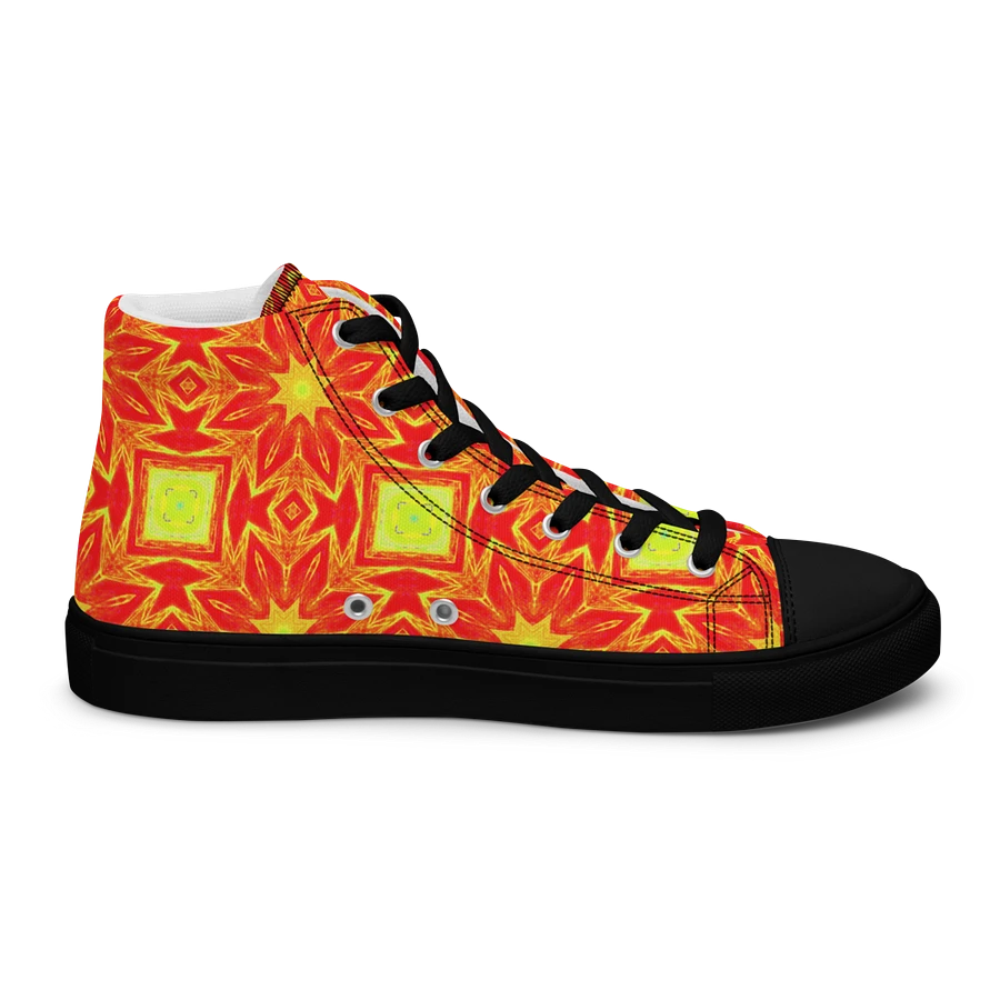 Abstract Repeating Orange Flower Ladies Canvas Shoe High Tops product image (5)