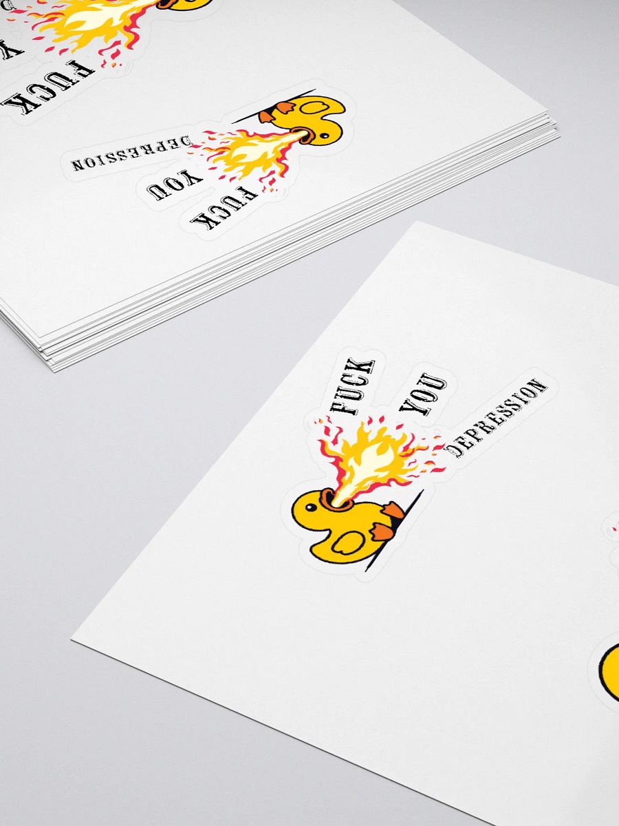 F*ck you Depression Fiery Duck Kiss Cut Stickers product image (4)