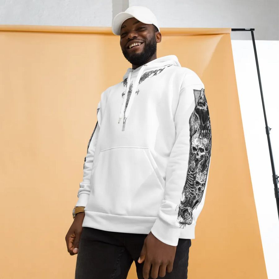 White Crusifix Chain Hoodie product image (11)
