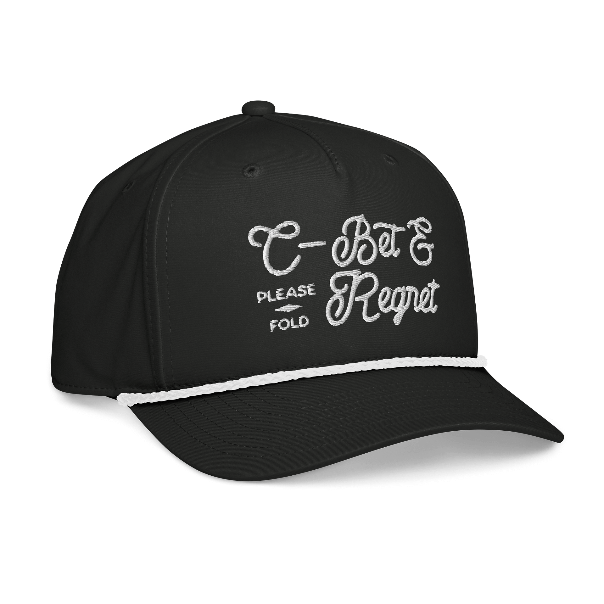 'C-Bet & Regret' 3D Puff Embroidered Rope Hat product image (4)