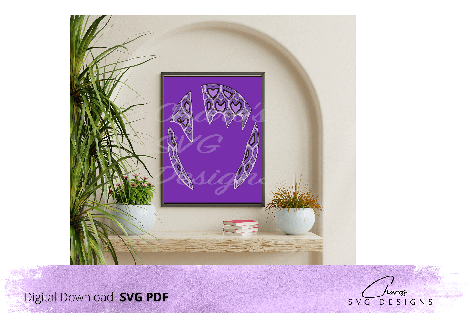 5 Layer I Love You SVG Layered Shadow Box Design product image (2)