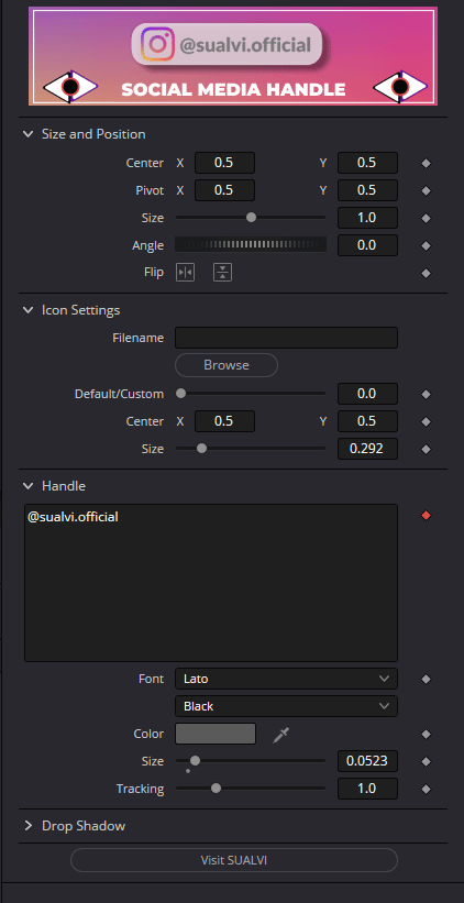 Animated Social Media Handle for DaVinci Resolve SUALVI CLUB product image (3)