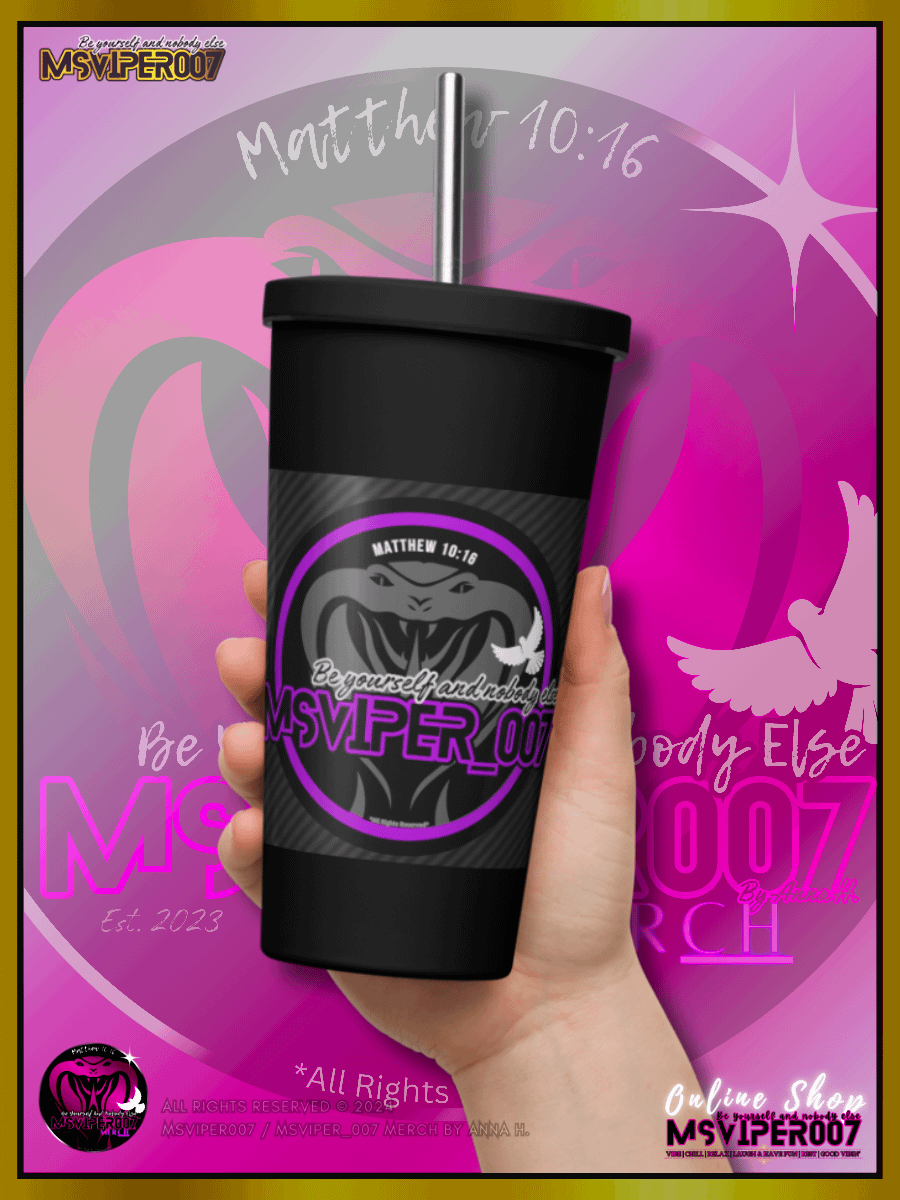 Tumbler - "MsViper_007™ Brand [purple/blk] - Support&Sport" Insulated Tumbler with a Straw By Anna H. product image (8)