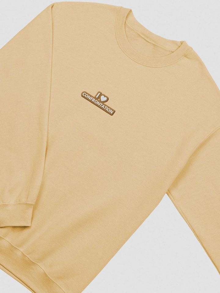 I <3 Confrontation embroidered crewneck (brown + white design) product image (1)