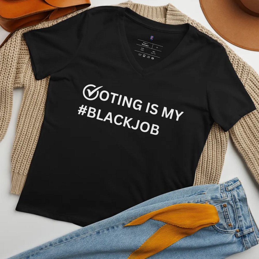 Voting is my #BlackJob Ladies V-Neck Tee product image (7)
