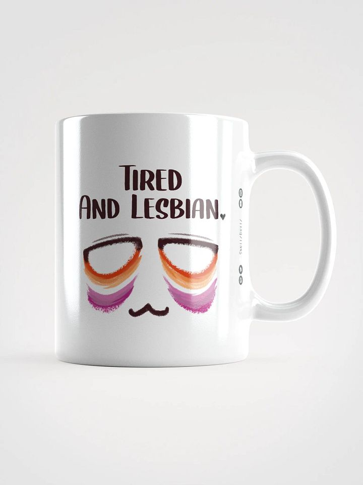 Tired and Lesbian - Pride Flag Ceramic Mug product image (1)