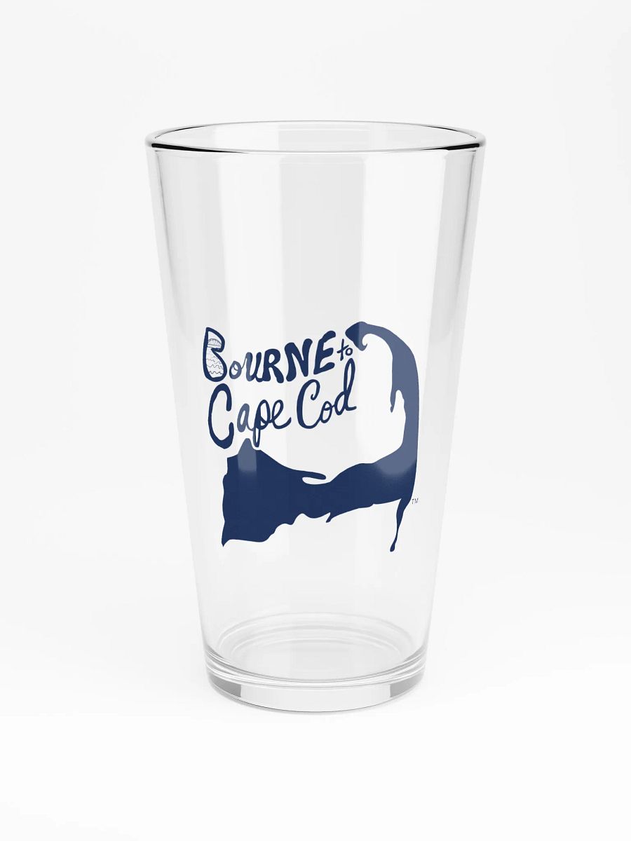 BOURNE to Cape Cod™ | 16 oz Shaker Pint Glass | Classic Coastal Drinkware for Beer, Cocktails & More | Navy Blue Logo product image (3)