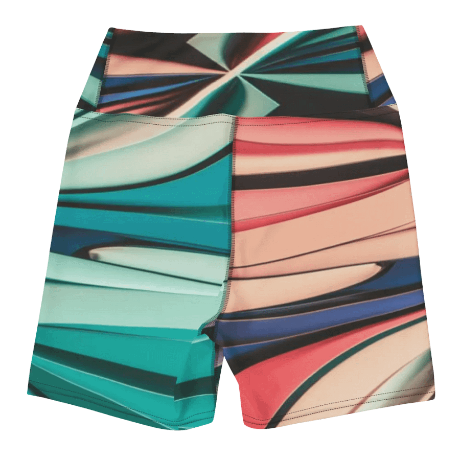 Abstract Geometric Women's Yoga Shorts in Vibrant Colors (XS-XL) product image (8)