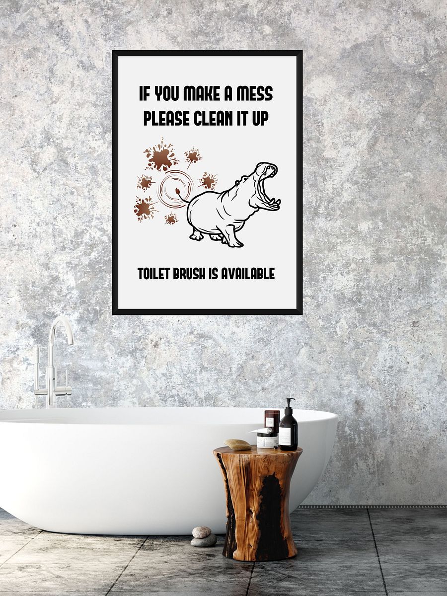 Poop Sprinkler Hippo Toilet Downloadable Wall Art product image (3)