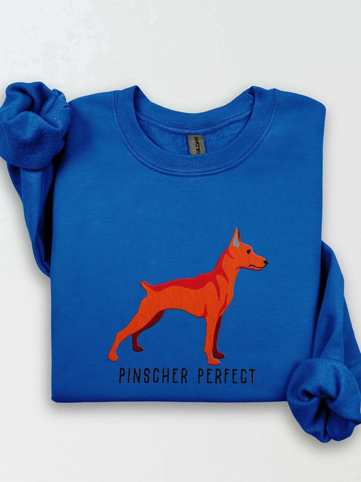 Pinscher Perfect Sweatshirt (Embroidered) of a Mini Pinscher(Red) product image (1)