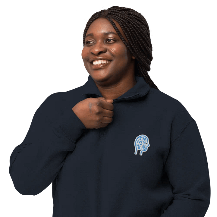 In My Head (aqua bubble design) embroidered quarter zip product image (12)