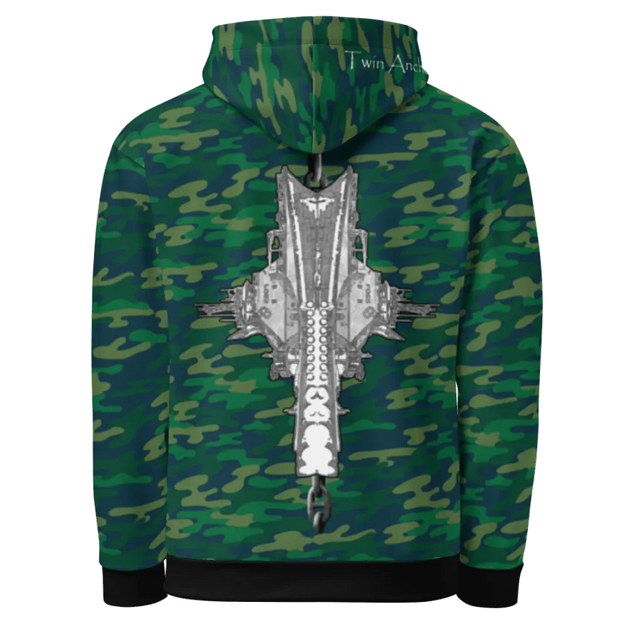 Twin Anchor Titan tug Teal Camouflage Hoodie product image (4)