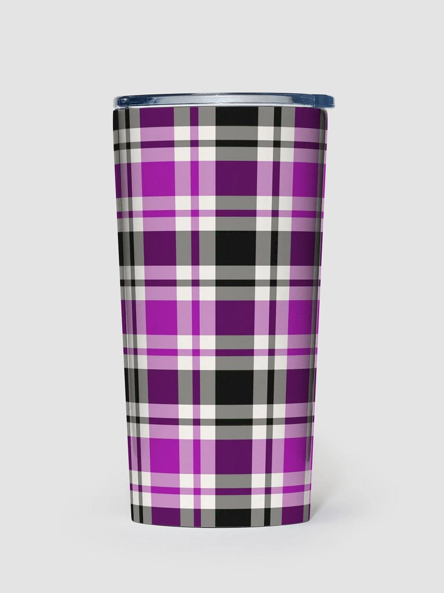 Purple, Black, and White Plaid Travel Tumbler product image (2)