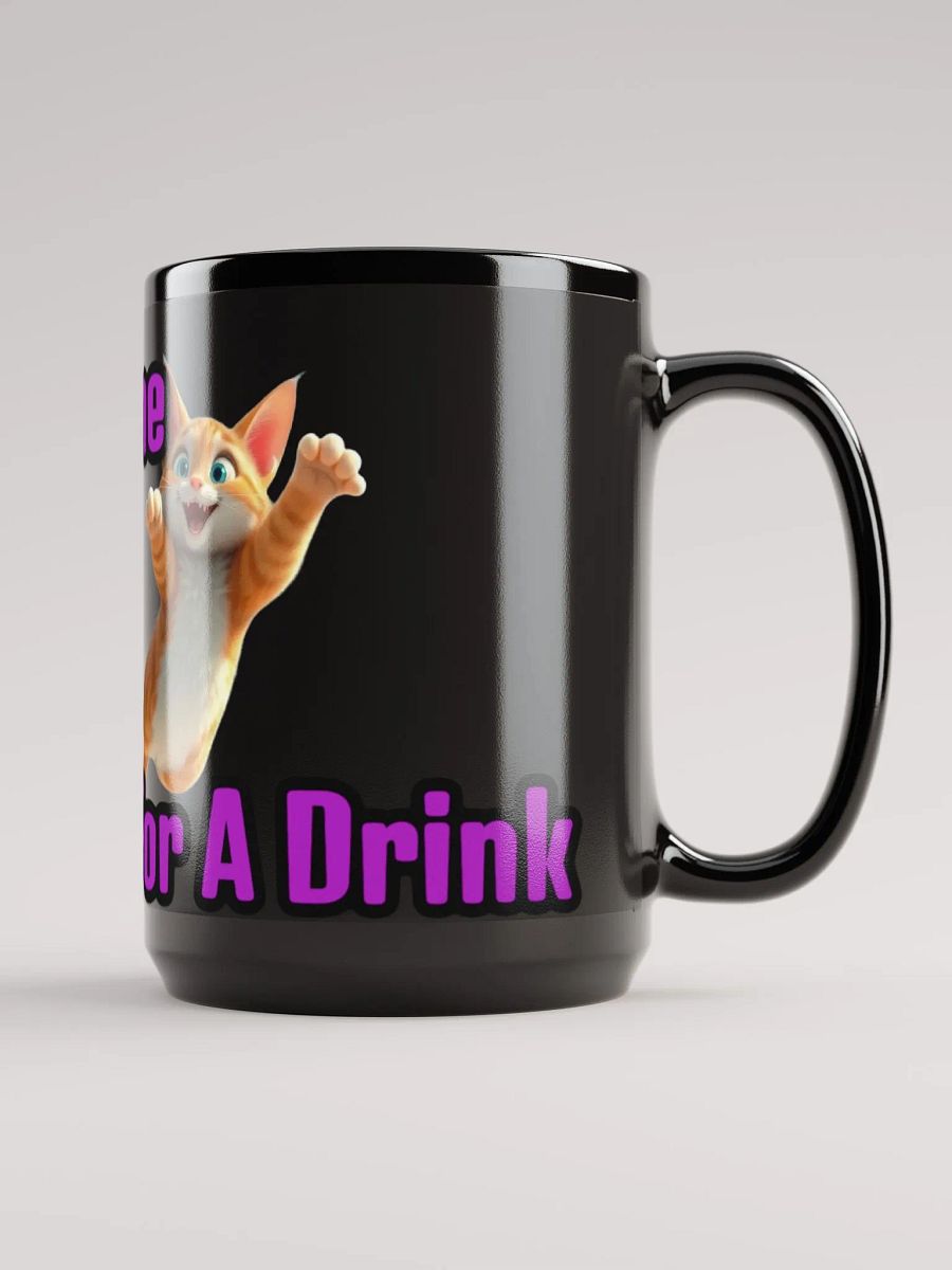 Purrfect Time For A Drink - Black Glossy Mug product image (1)