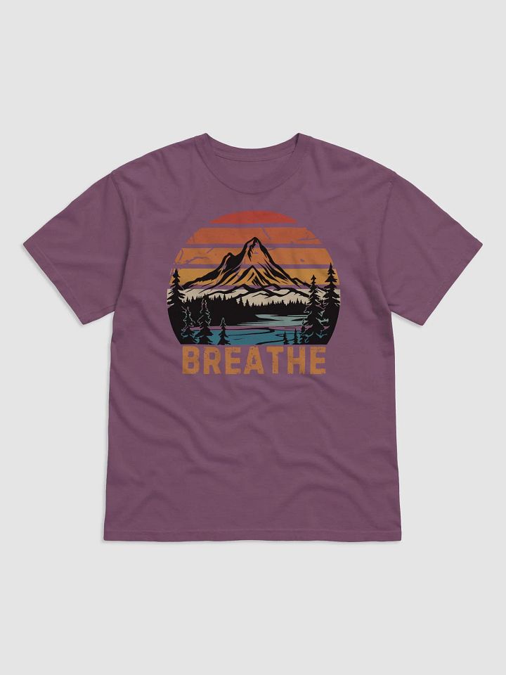 Breathe Vintage Sunset Mountain Lake Forest T-shirt product image (8)