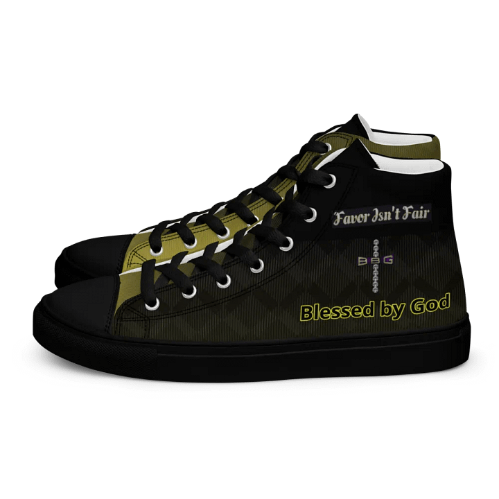 BBG Diamond Cross Black and Gold High Tops - Black Soles product image (1)