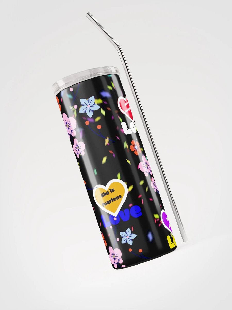20 oz Vacuum insulated Stainless Tumbler with leak proof lid, reusable straw , Empowering Tumbler Mug Flasks product image (3)