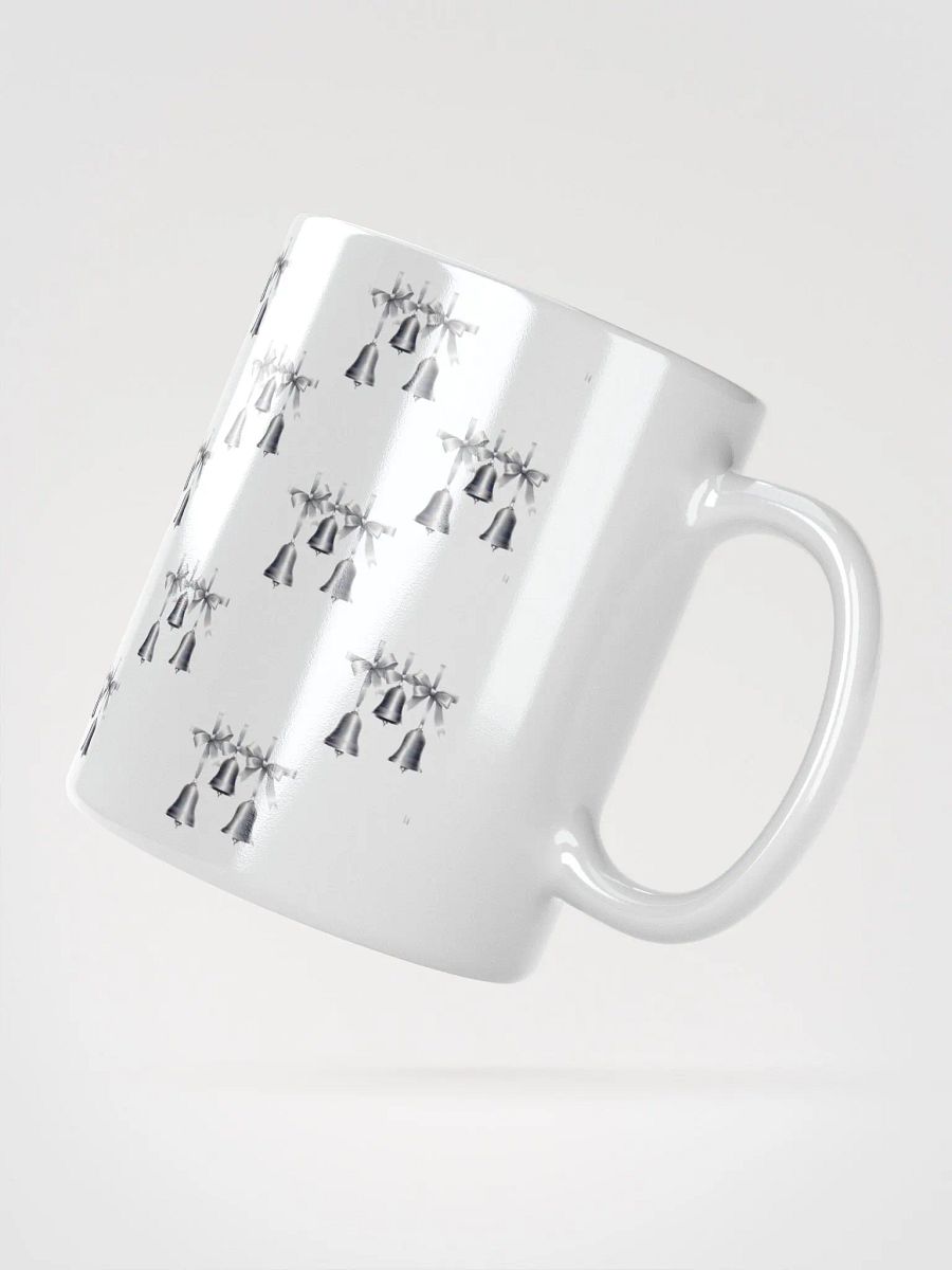 Silver Sleigh Bells Pattern Design White Mug product image (5)