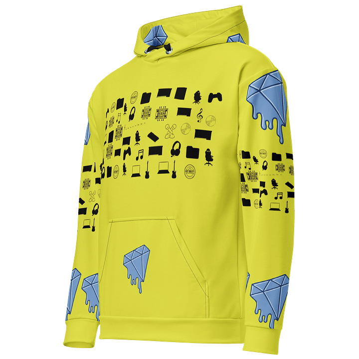 Yellow Vlog Academy All-Over Print Recycled Unisex Hoodie product image (2)