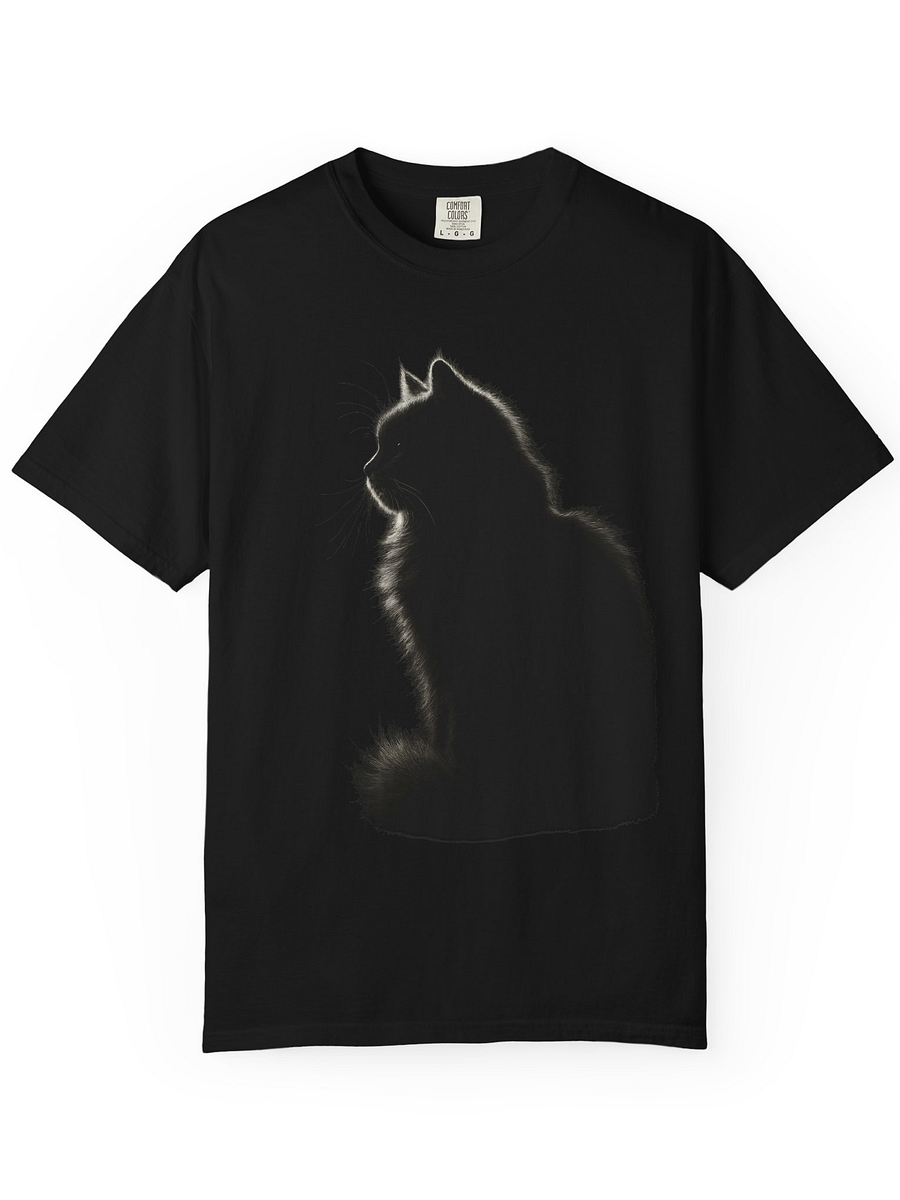 Whiskered Black Cat Silhouette T-Shirt product image (1)