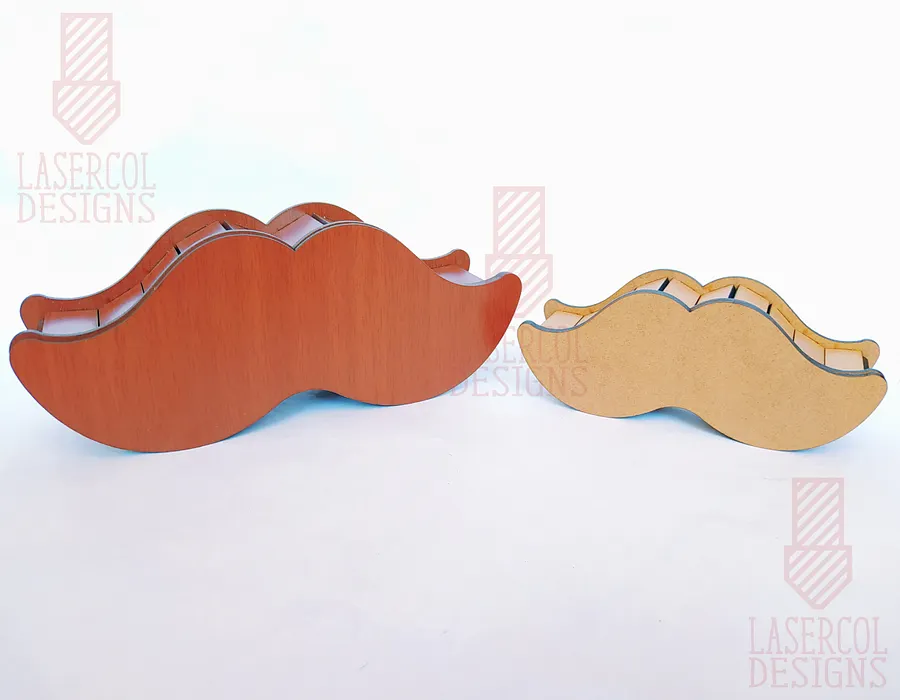 Mustache Shaped Father's Day Gift Boxes (2 Sizes) - Laser Cut Files product image (2)
