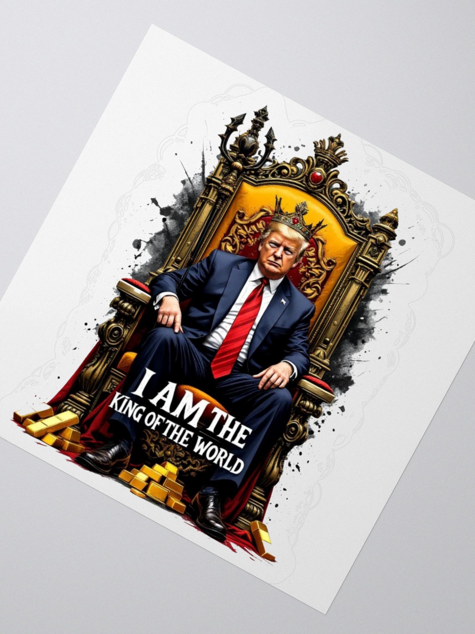Trump No Kings of the World Throne Sticker Satire product image (5)