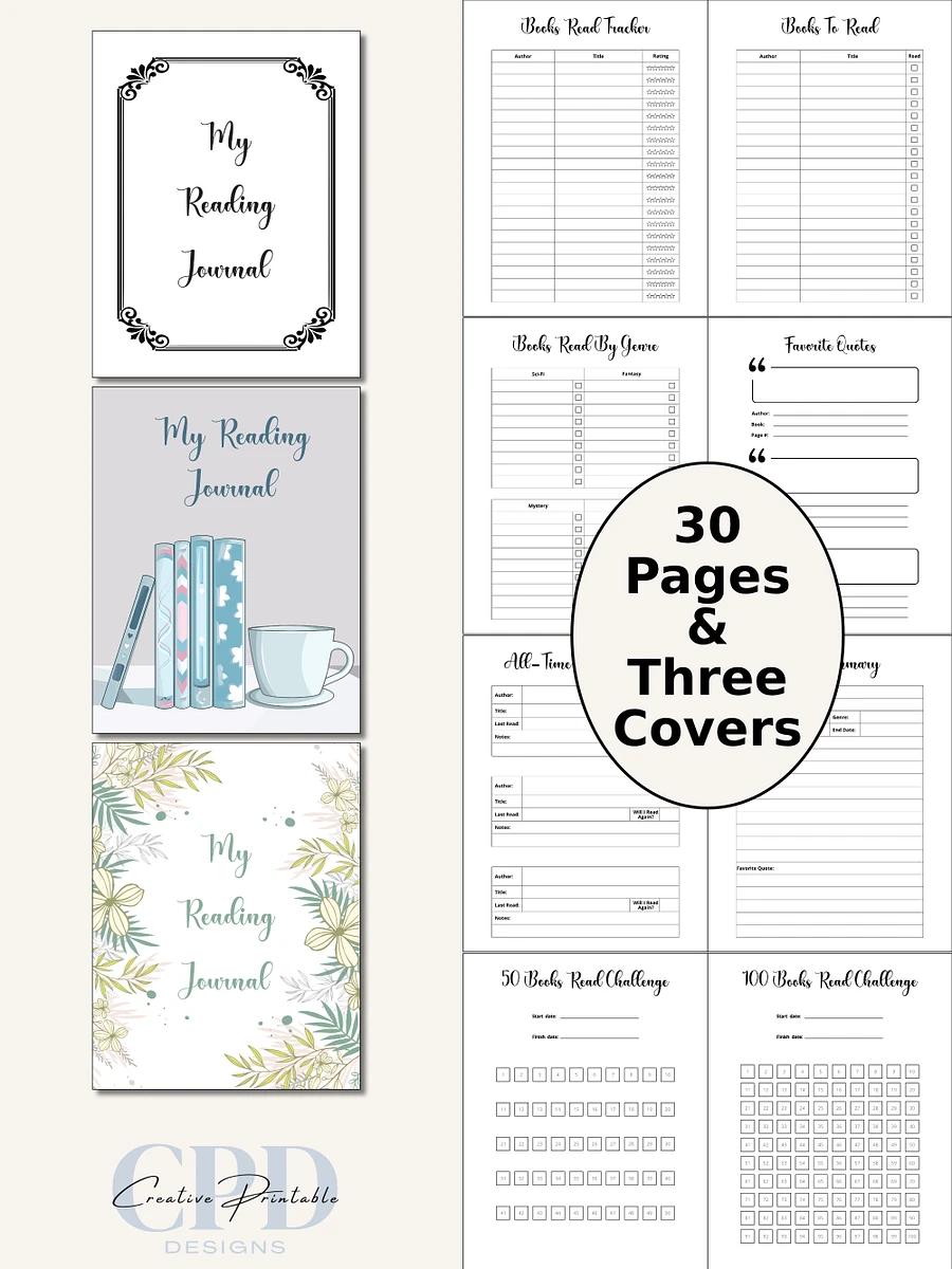 Printable Reading Journal product image (3)