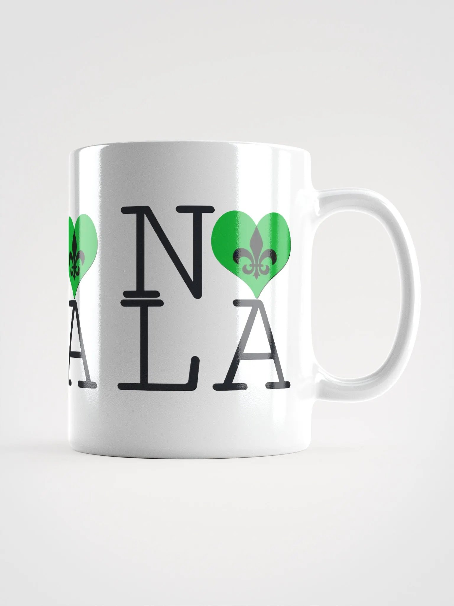 I LOVE NOLA **BIGSHOT MUG** (GREEN HEART + IMAGE POP) product image (1)
