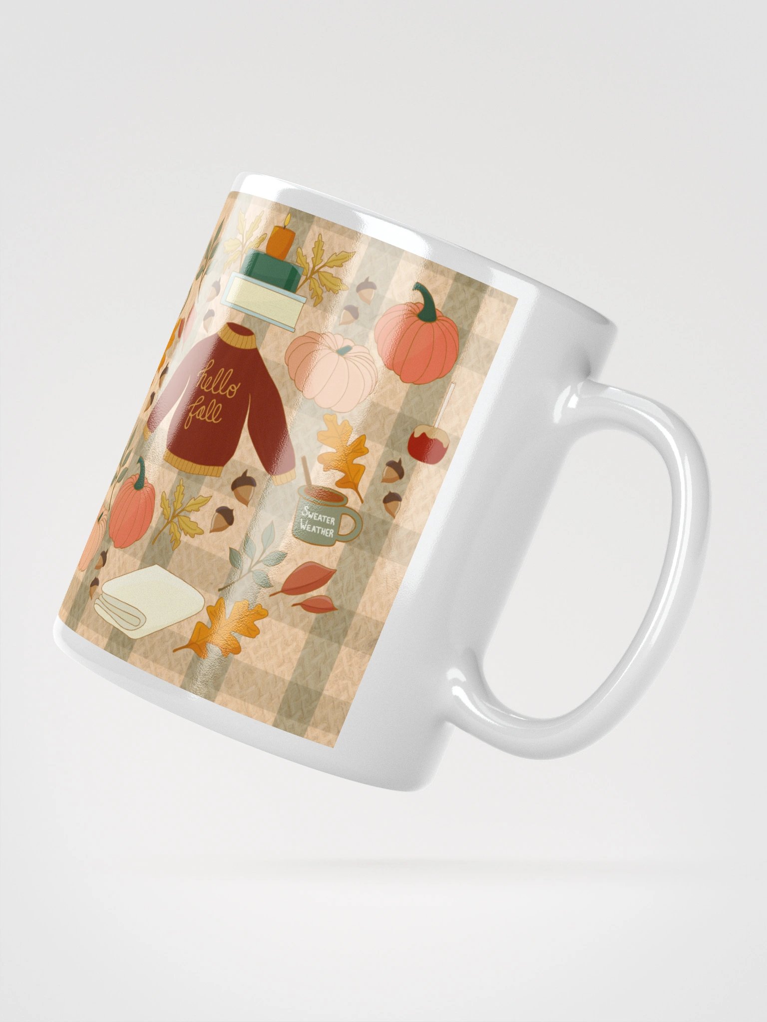 Cozy Fall Design with Gingham Background Mug product image (4)