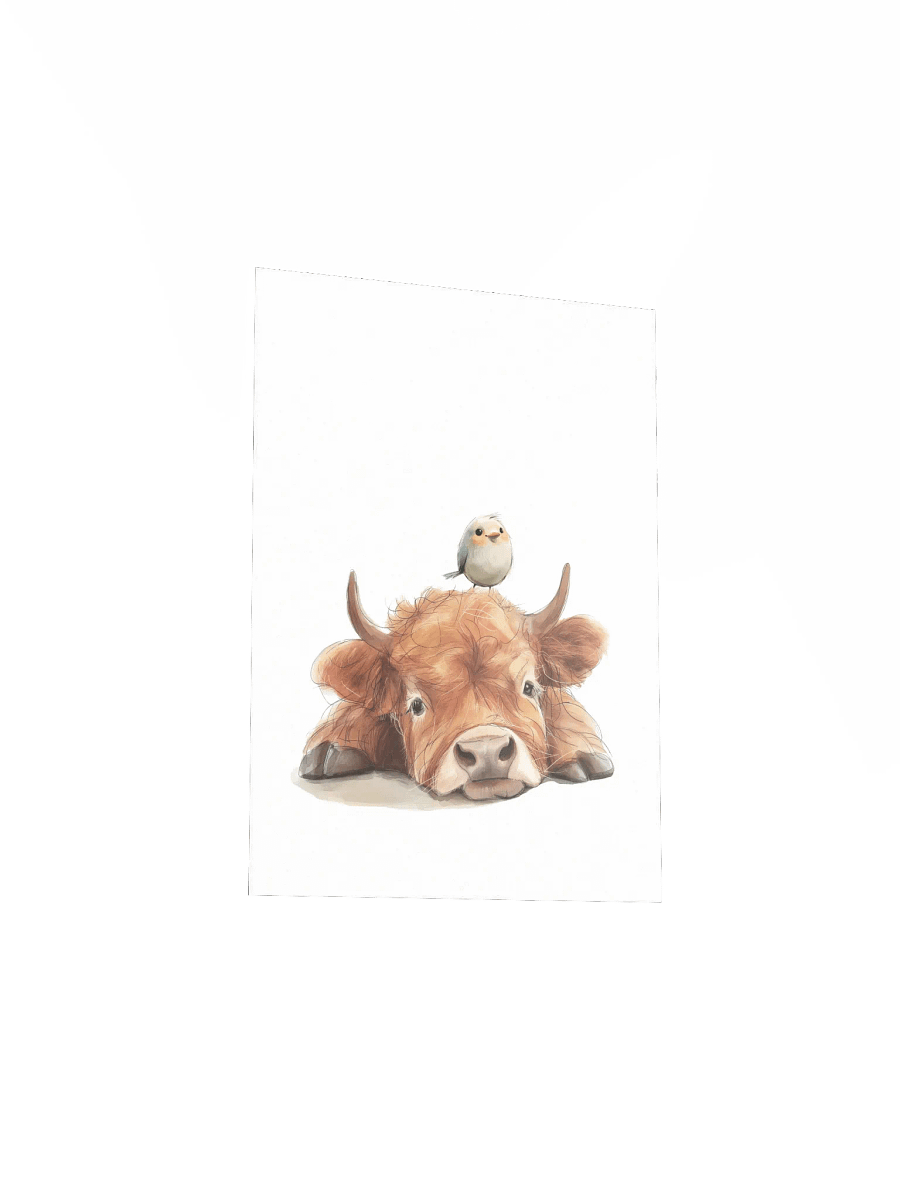 Highland Cow and Little Bird Nursery Print product image (5)