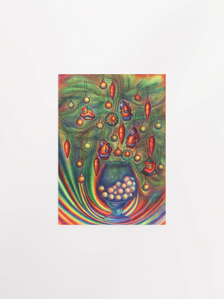 Whimsical Christmas Tree Poster - Christmas Still Life product image (1)